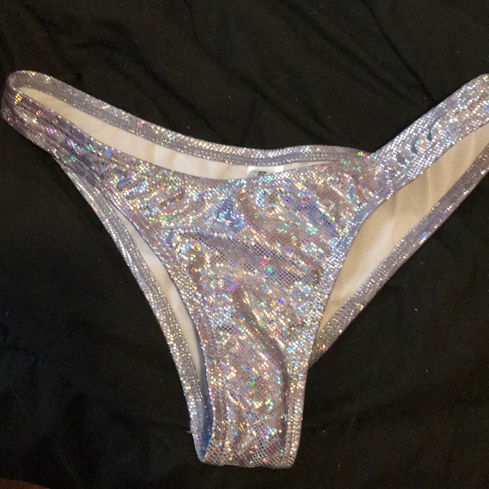 Purple sparkly bikini bottoms